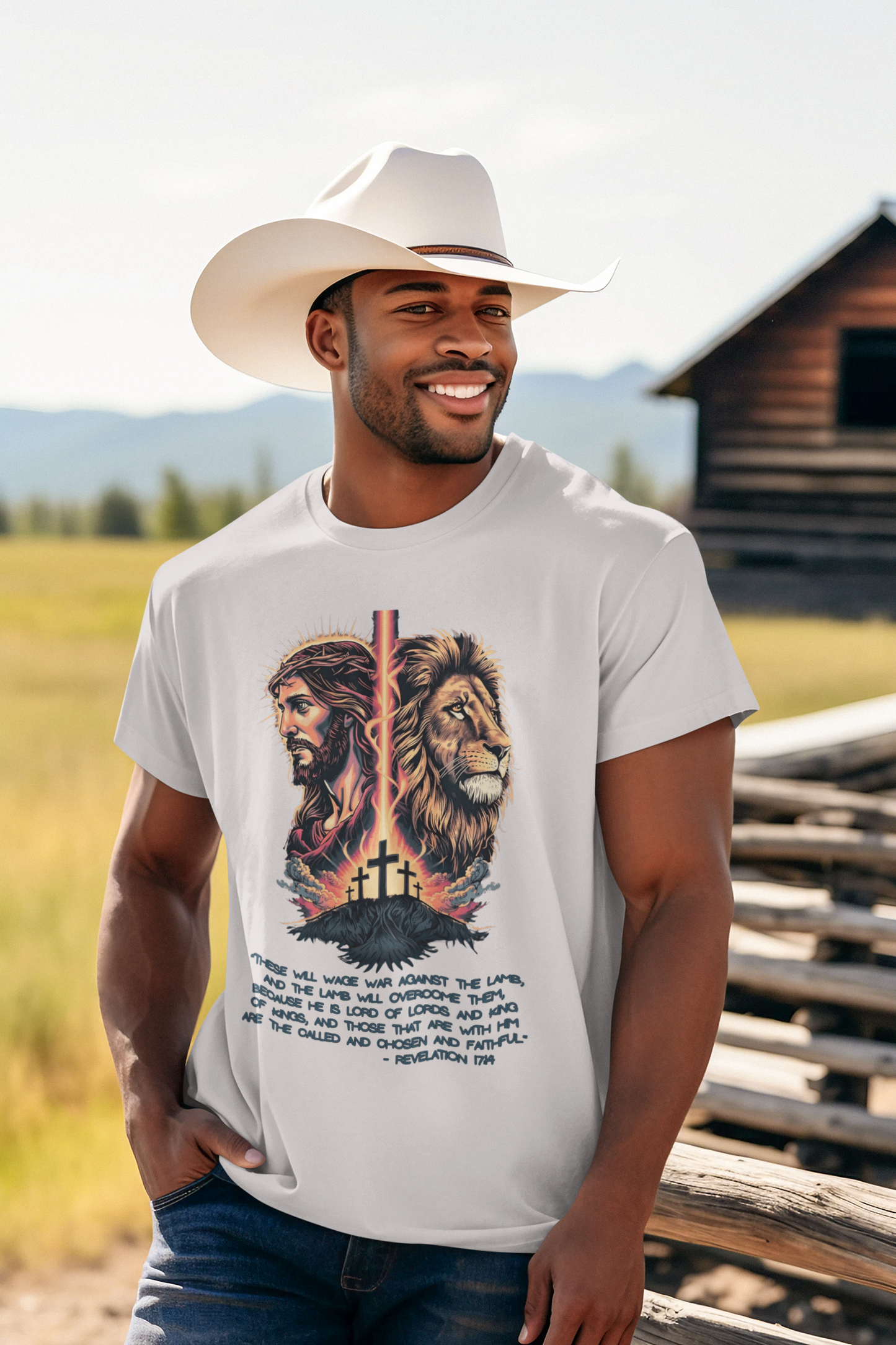 THE LION OF JUDAH Christian T-Shirt (S-5XL):  Men's Medium Weight Gildan 5000 - FREE SHIPPING