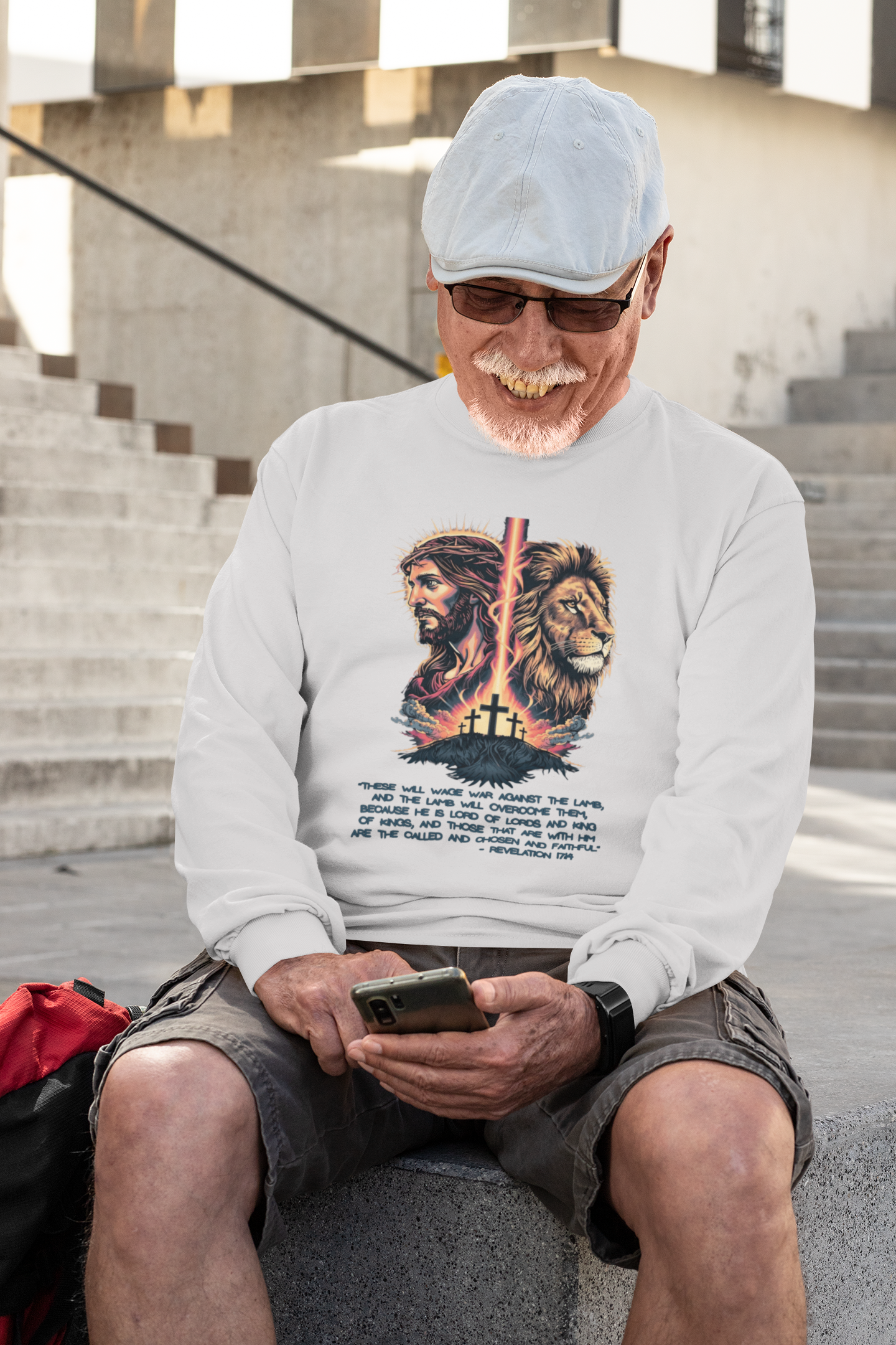 . THE LION OF JUDAH Heavy Weight Christian Long Sleeve T-Shirt (S-2XL):  Men's Gildan 2400 - FREE SHIPPING