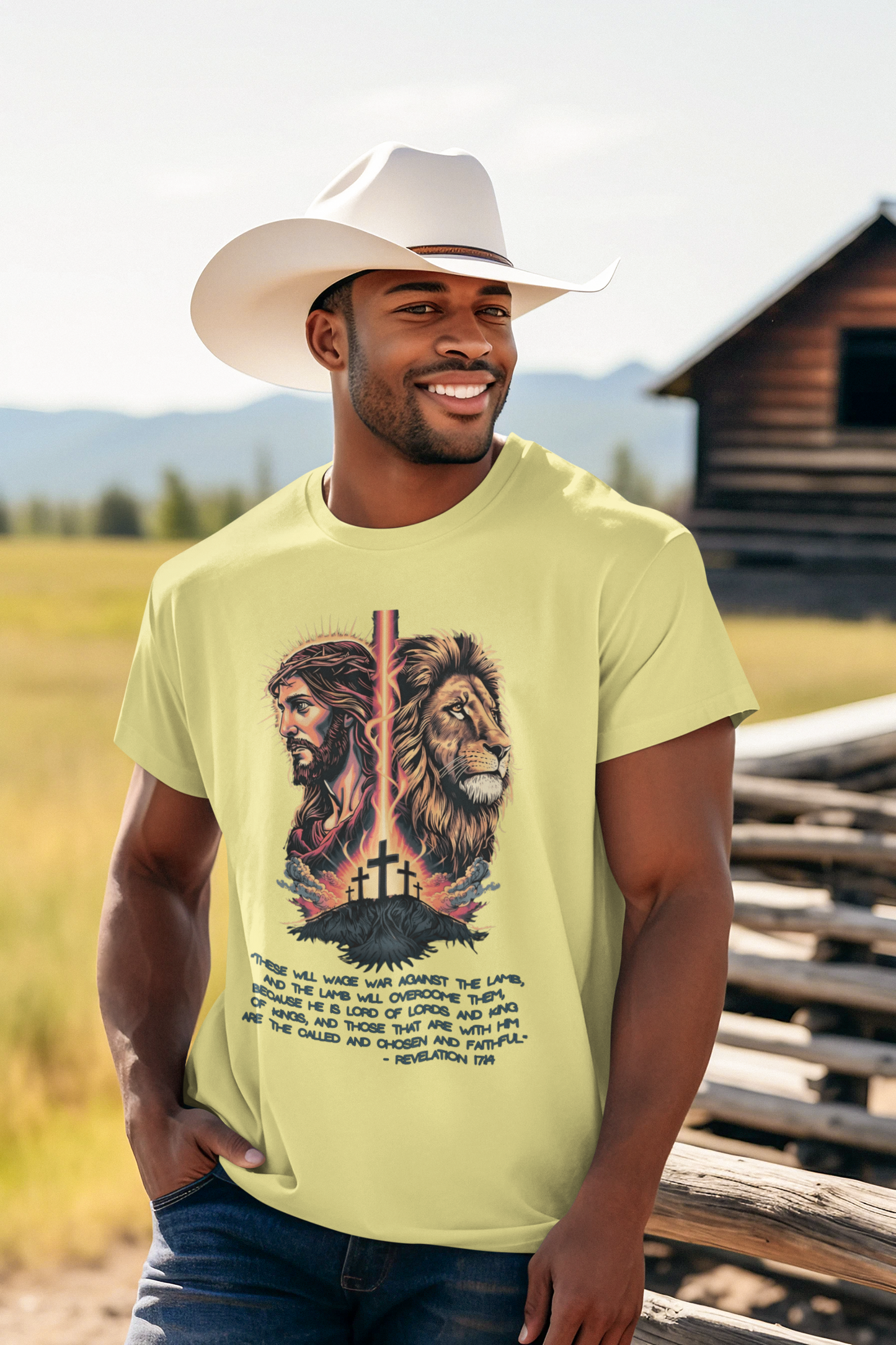 THE LION OF JUDAH Christian T-Shirt (S-5XL):  Men's Medium Weight Gildan 5000 - FREE SHIPPING