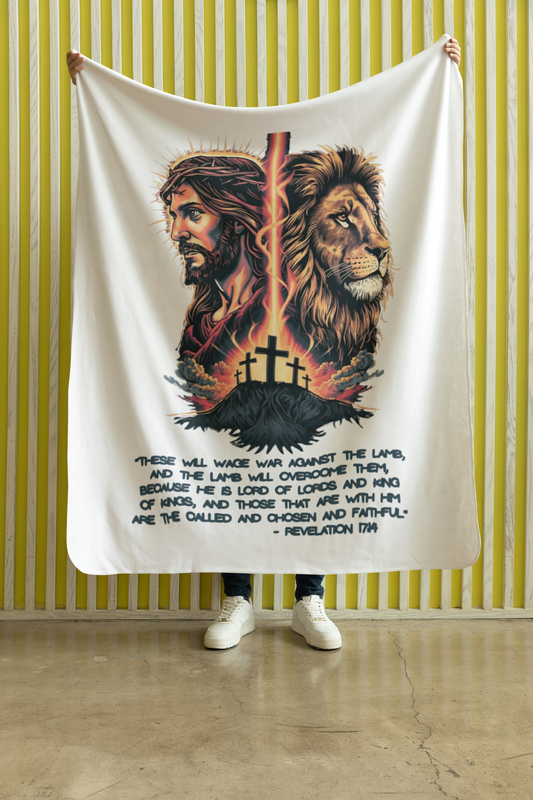 THE LION OF JUDAH Light Weight Christian Velveteen Plush Blanket (3 sizes available) - FREE SHIPPING
