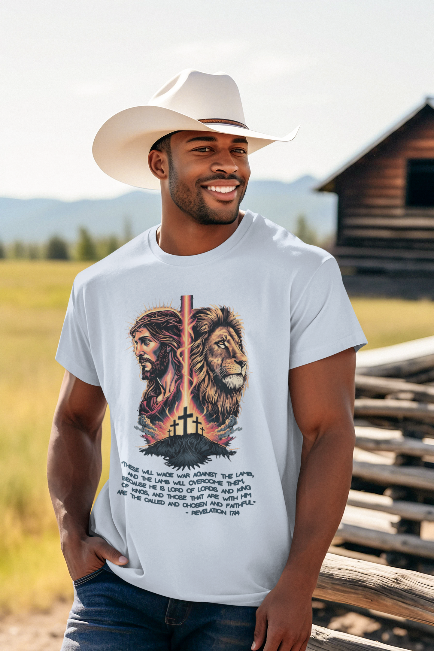 THE LION OF JUDAH Christian T-Shirt (S-5XL):  Men's Medium Weight Gildan 5000 - FREE SHIPPING
