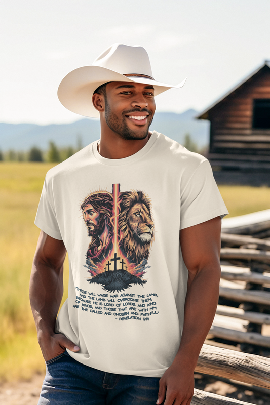 THE LION OF JUDAH Christian T-Shirt (S-5XL):  Men's Medium Weight Gildan 5000 - FREE SHIPPING