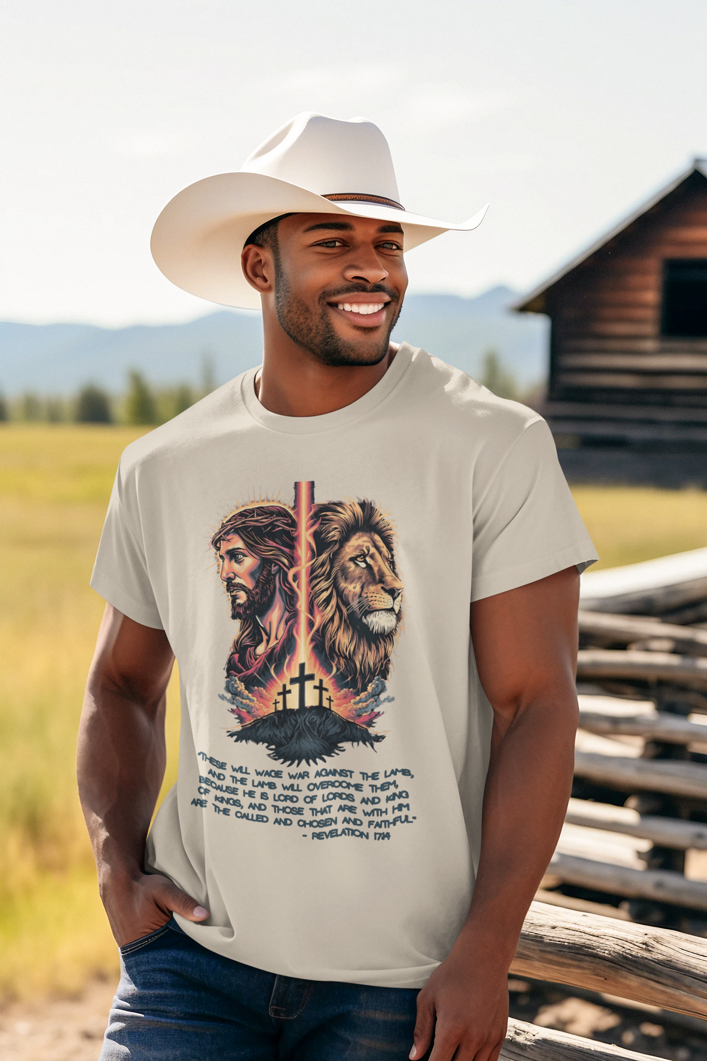 THE LION OF JUDAH Christian T-Shirt (S-5XL):  Men's Medium Weight Gildan 5000 - FREE SHIPPING