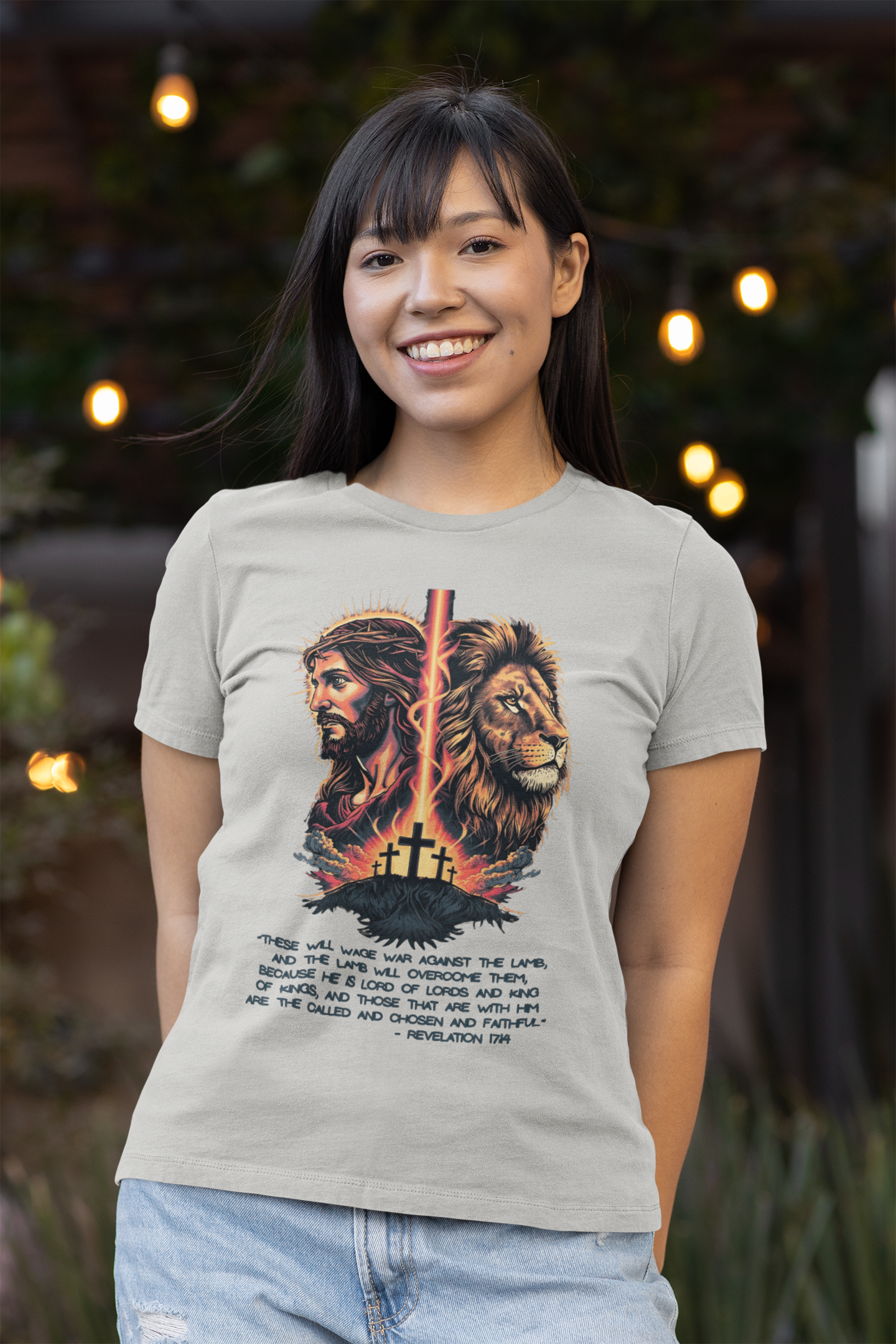 The LION OF JUDAH Fitted Christian T-Shirt (S-2XL):  Women's Bella+Canvas 6004