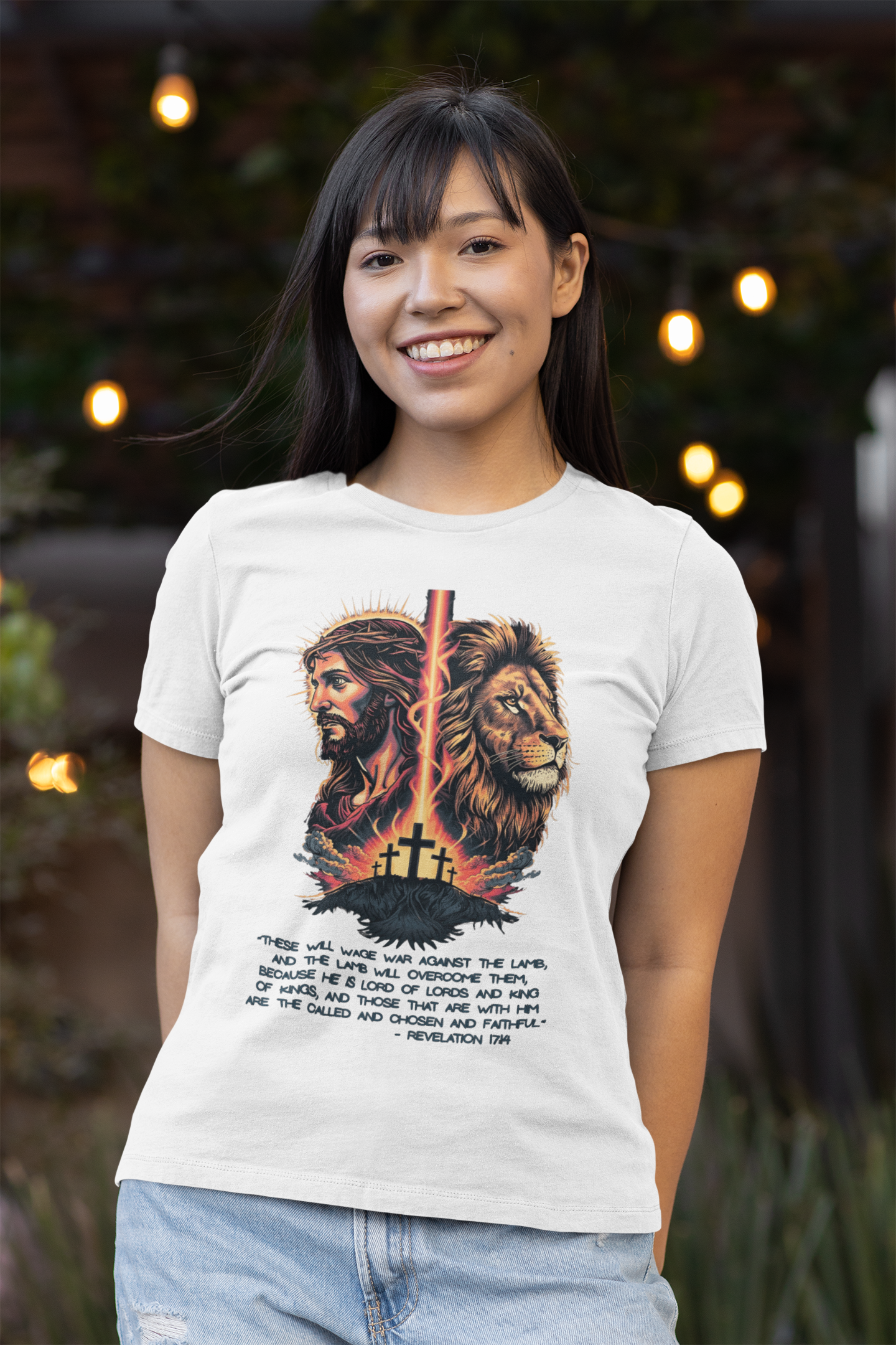 The LION OF JUDAH Fitted Christian T-Shirt (S-2XL):  Women's Bella+Canvas 6004