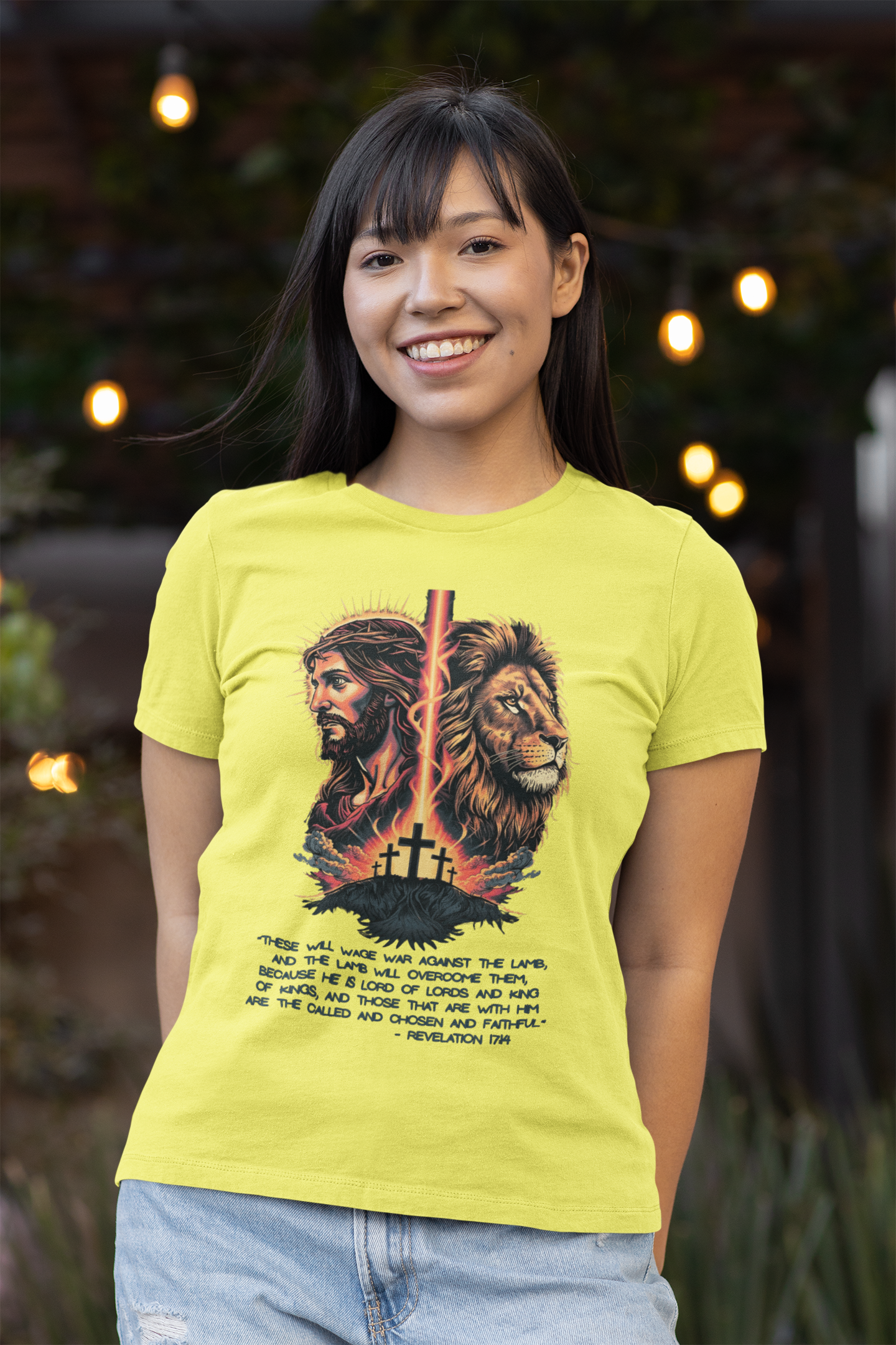 The LION OF JUDAH Fitted Christian T-Shirt (S-2XL):  Women's Bella+Canvas 6004