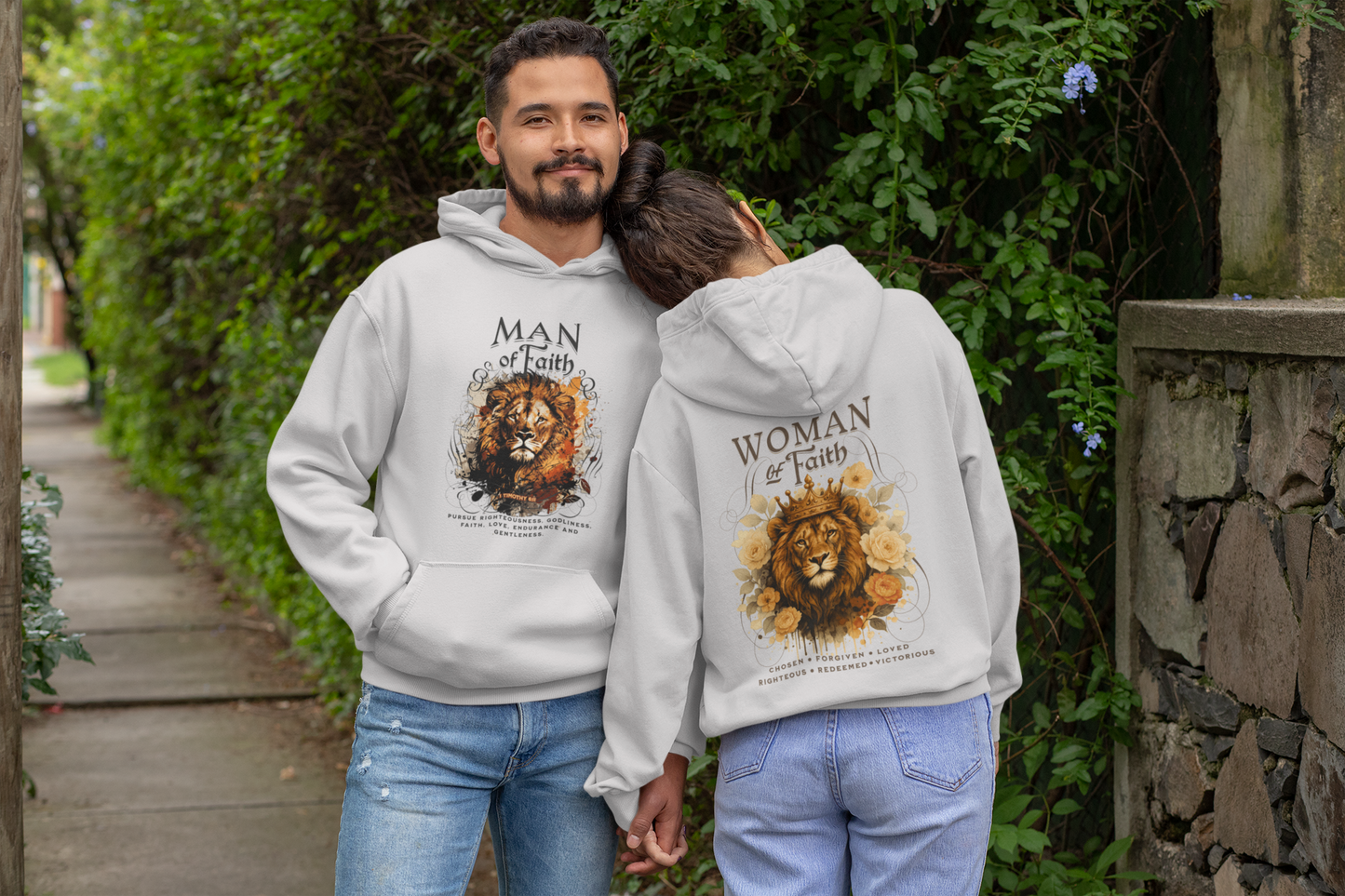 MAN OF FAITH Heavy Weight Christian Hoodie (S-5XL):  Men's Gildan 18500 - FREE SHIPPING