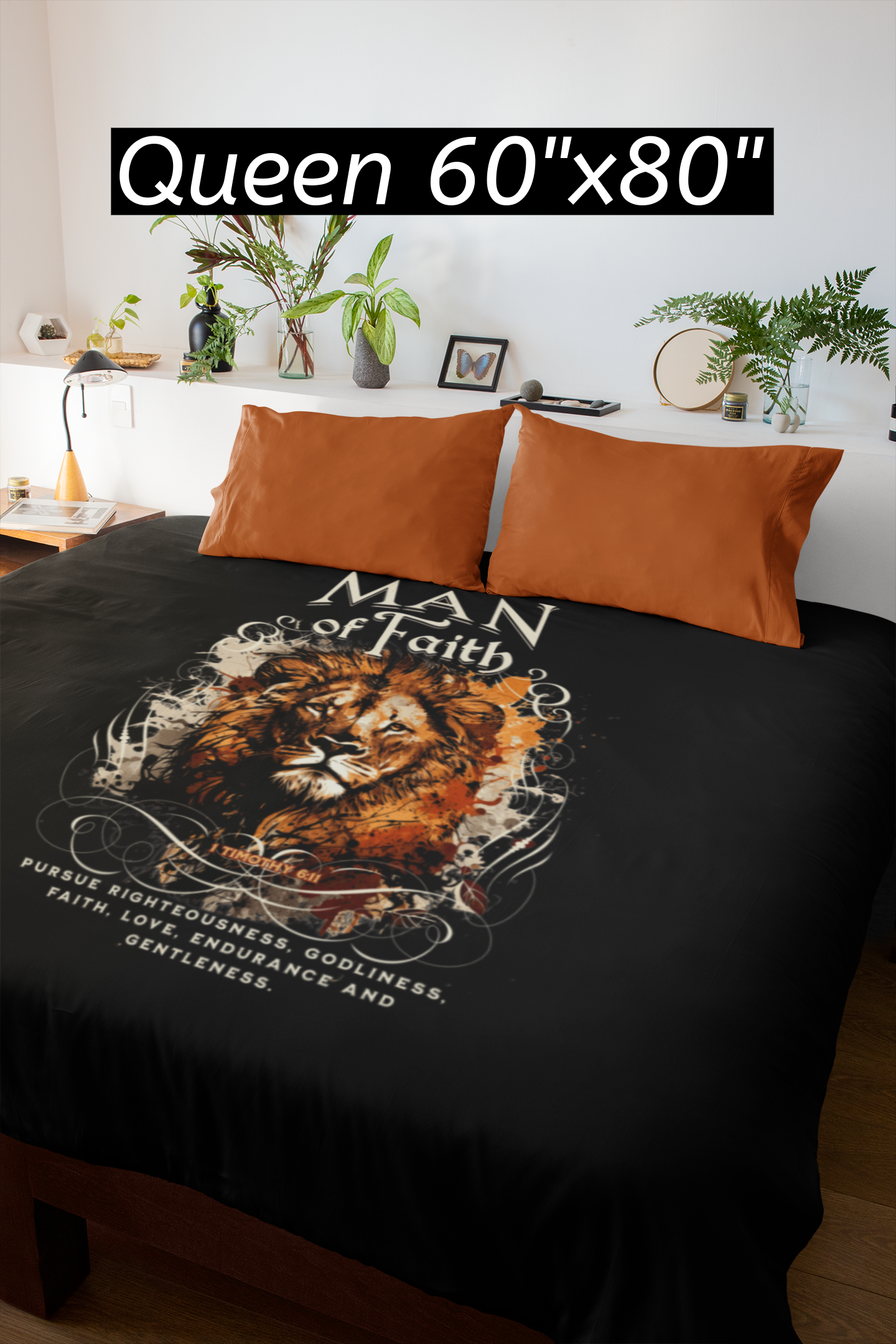 MAN OF FAITH Light Weight Christian Velveteen Plush Blanket (3 sizes available) - FREE SHIPPING