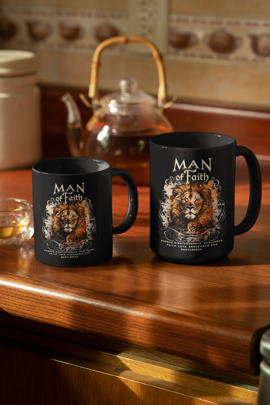 MAN OF FAITH Christian Ceramic Coffee Mug (11oz, 15oz) - FREE SHIPPING