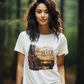 NEVER FORGOTTEN Semi-Fitted Patriotic Military T-Shirt (S-3XL):  Women's Gildan 5000L