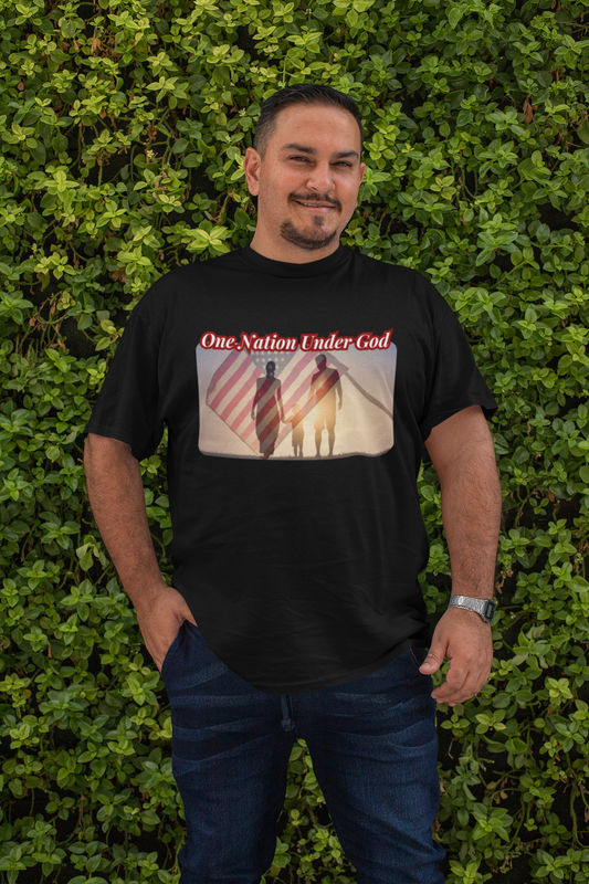 . ONE NATION UNDER GOD Plus Size Heavy Weight Patriotic Christian T-Shirt (S-5XL):  Men's Hanes Beefy-T® - FREE SHIPPING