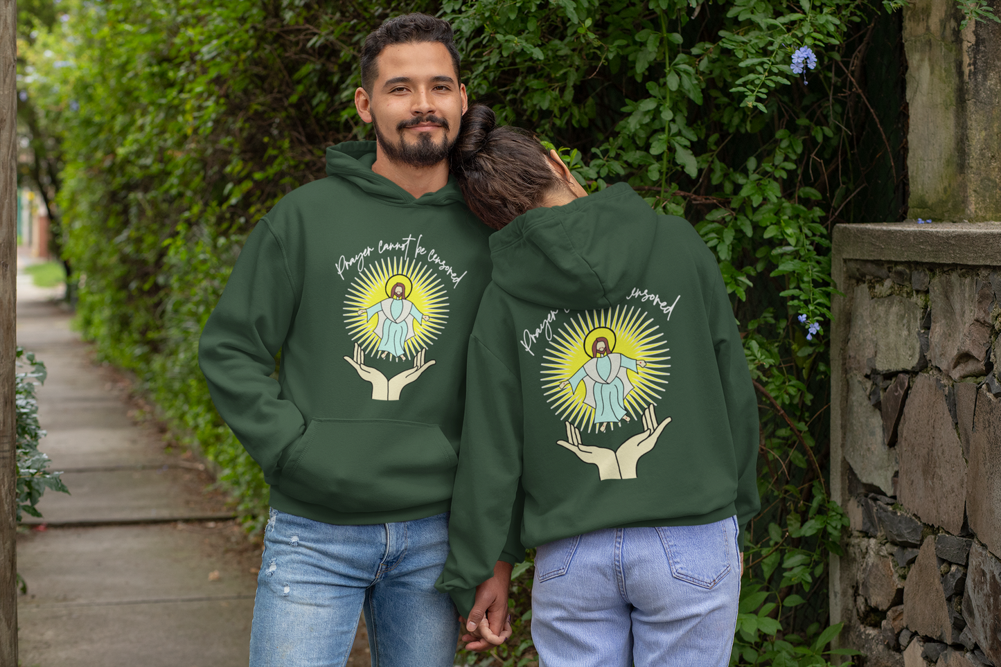 PRAYER CANNOT BE CENSORED Heavy Weight Patriotic Christian Hoodie (S-5XL):  Men's & Women's Gildan 18500 - FREE SHIPPING