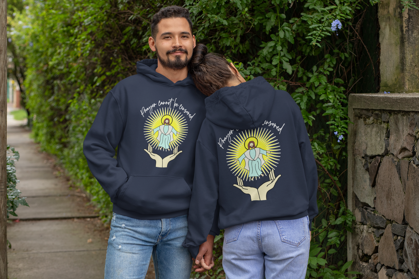 PRAYER CANNOT BE CENSORED Heavy Weight Patriotic Christian Hoodie (S-5XL):  Men's & Women's Gildan 18500 - FREE SHIPPING