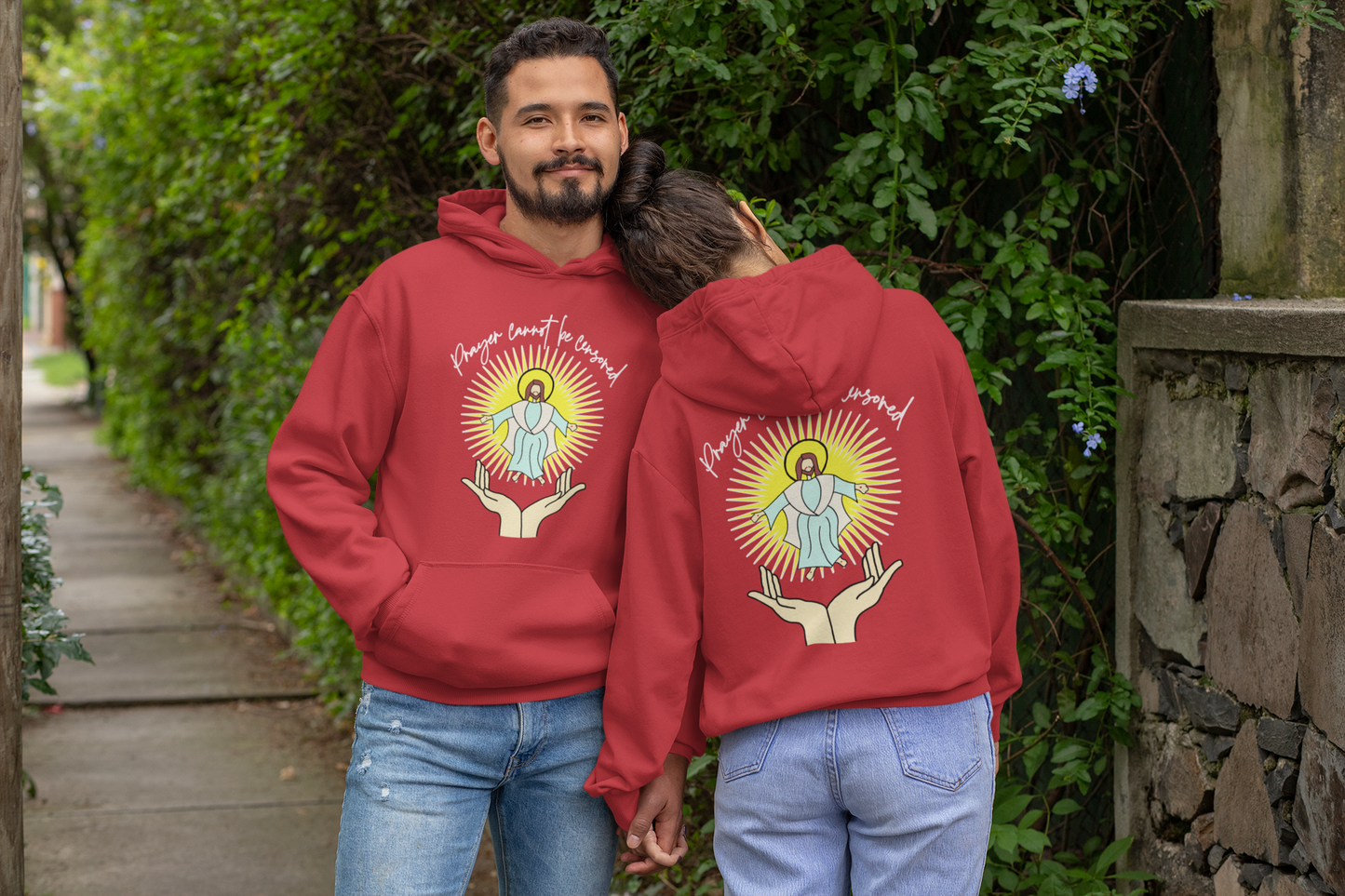 PRAYER CANNOT BE CENSORED Heavy Weight Patriotic Christian Hoodie (S-5XL):  Men's & Women's Gildan 18500 - FREE SHIPPING