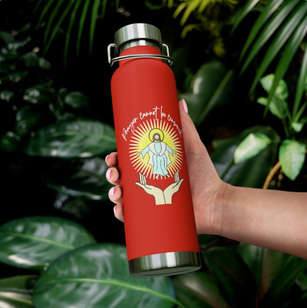 ..PRAYER CANNOT BE CENSORED:  22oz Copper Vacuum Insulated Patriotic Christian Water Bottle - FREE SHIPPING