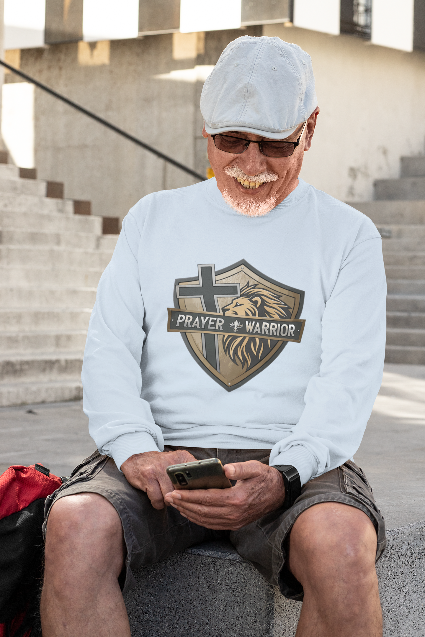 . PRAYER WARRIOR Heavy Weight Christian Long Sleeve T-Shirt (S-2XL):  Men's Gildan 2400 - FREE SHIPPING