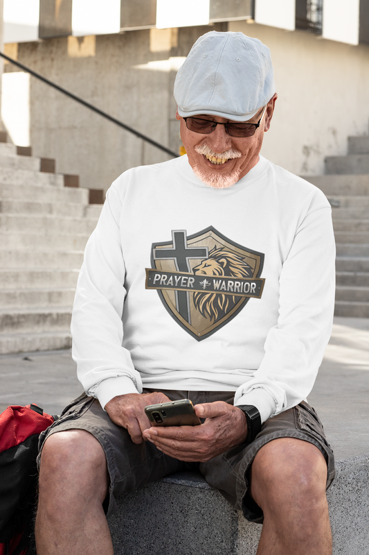 . PRAYER WARRIOR Heavy Weight Christian Long Sleeve T-Shirt (S-2XL):  Men's Gildan 2400 - FREE SHIPPING