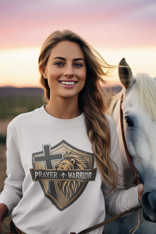 PRAYER WARRIOR Heavy Weight Christian Long Sleeve T-Shirt (S-2XL):  Women's Gildan 2400 - FREE SHIPPING