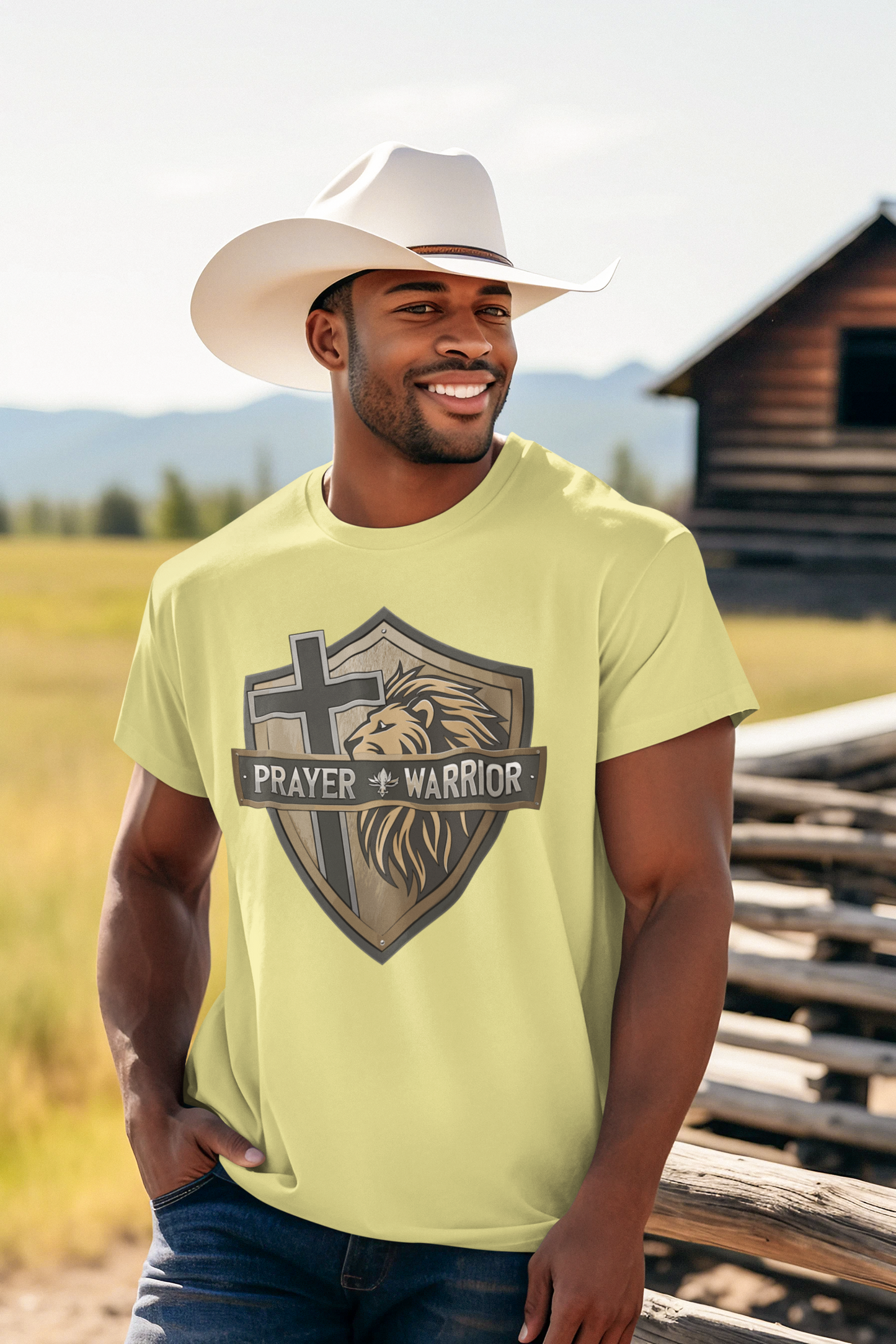 PRAYER WARRIOR Christian T-Shirt (S-5XL):  Men's Medium Weight Gildan 5000 - FREE SHIPPING