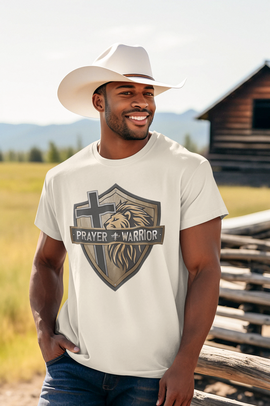 PRAYER WARRIOR Christian T-Shirt (S-5XL):  Men's Medium Weight Gildan 5000 - FREE SHIPPING