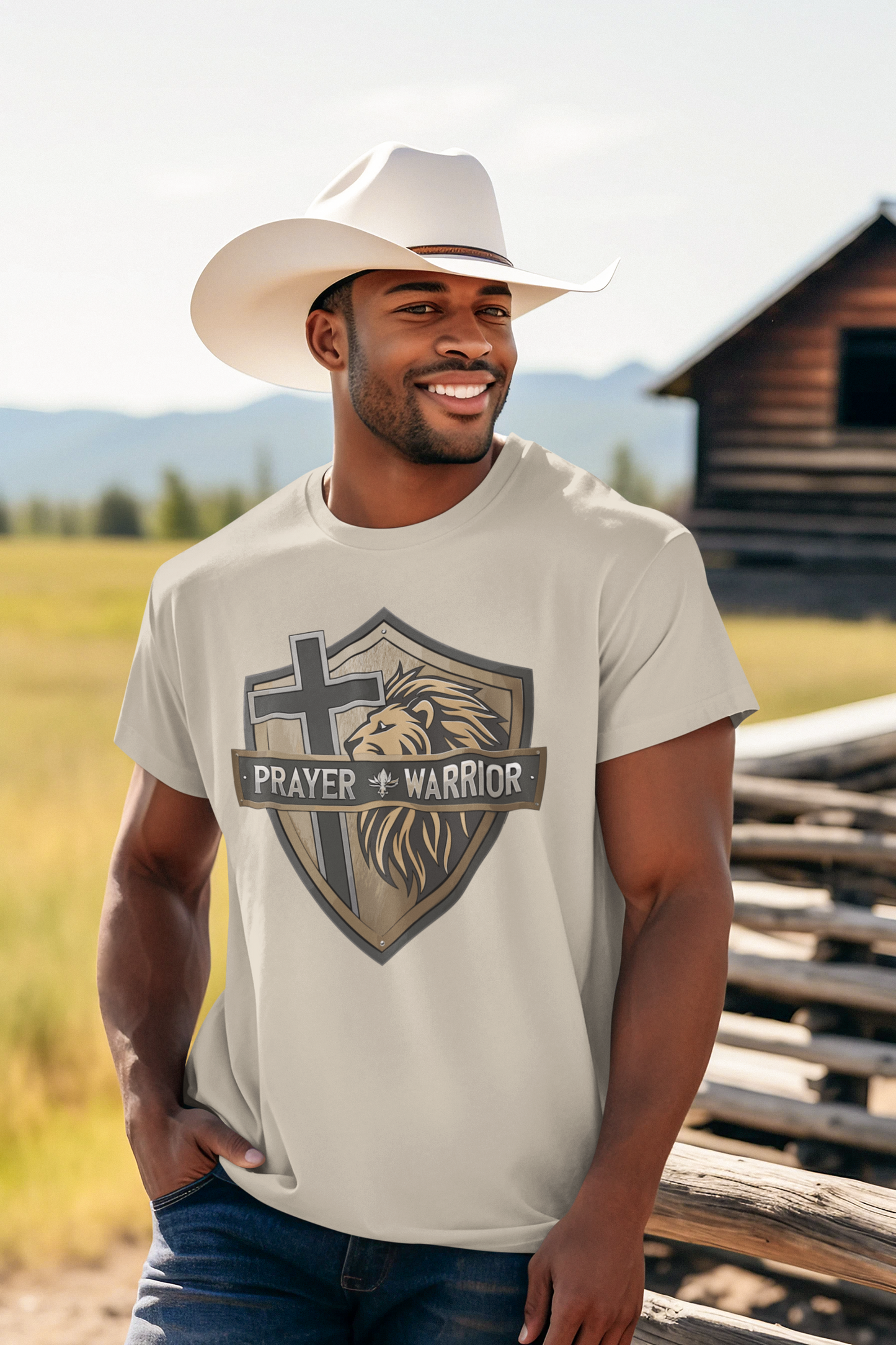 PRAYER WARRIOR Christian T-Shirt (S-5XL):  Men's Medium Weight Gildan 5000 - FREE SHIPPING