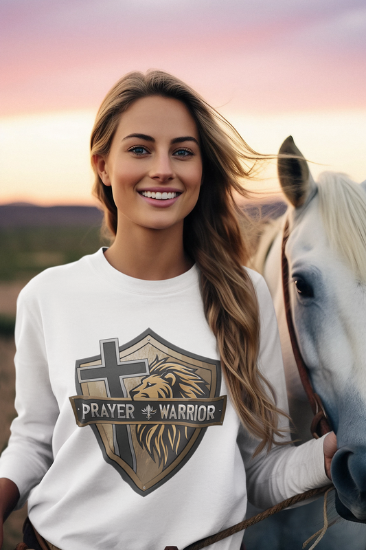 PRAYER WARRIOR Heavy Weight Christian Long Sleeve T-Shirt (S-2XL):  Women's Gildan 2400 - FREE SHIPPING