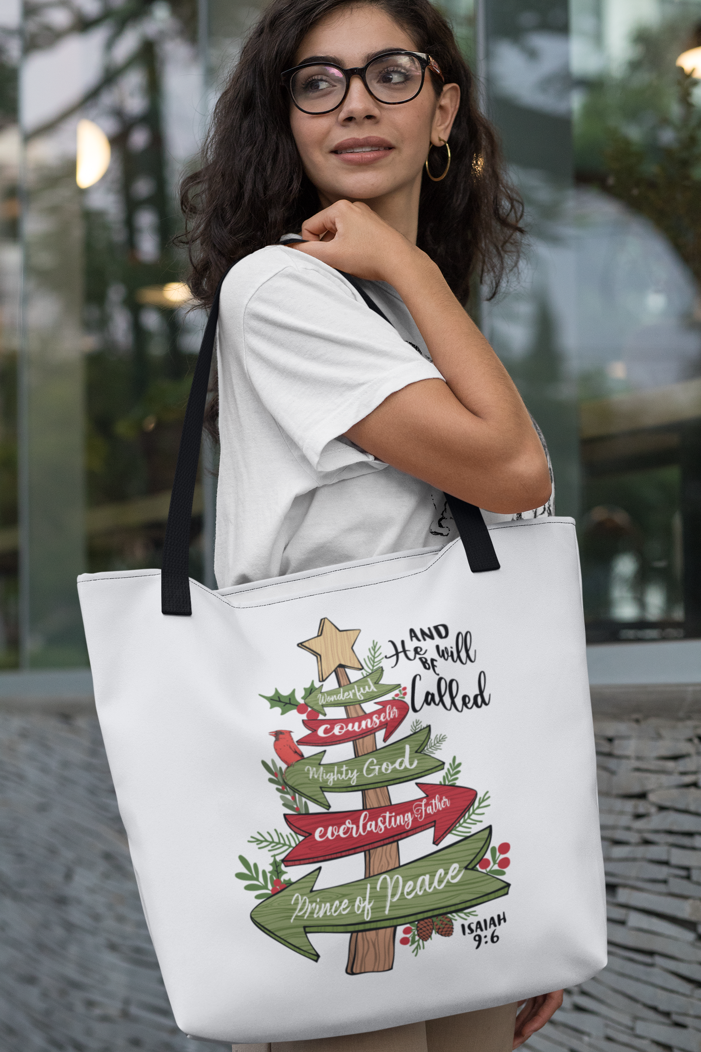 PRINCE OF PEACE 100% Polyester Christmas Tote Bag (3 sizes) - FREE SHIPPING