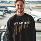 SIZE MATTERS Heavy Weight Patriotic Sweatshirt (S-5XL):  Men's Gildan 18000 - FREE SHIPPING