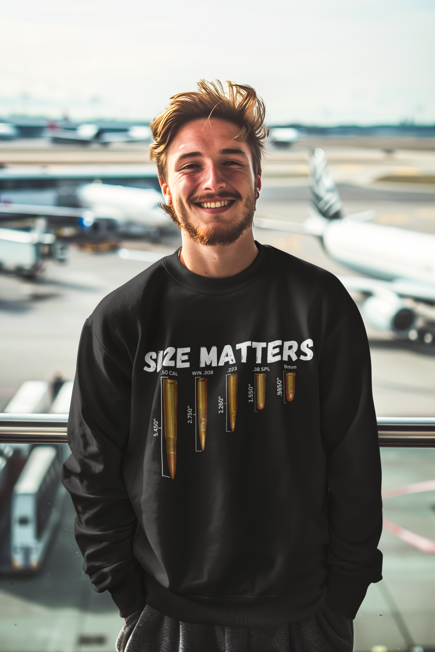 SIZE MATTERS Heavy Weight Patriotic Sweatshirt (S-5XL):  Men's Gildan 18000 - FREE SHIPPING