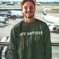 SIZE MATTERS Heavy Weight Patriotic Sweatshirt (S-5XL):  Men's Gildan 18000 - FREE SHIPPING