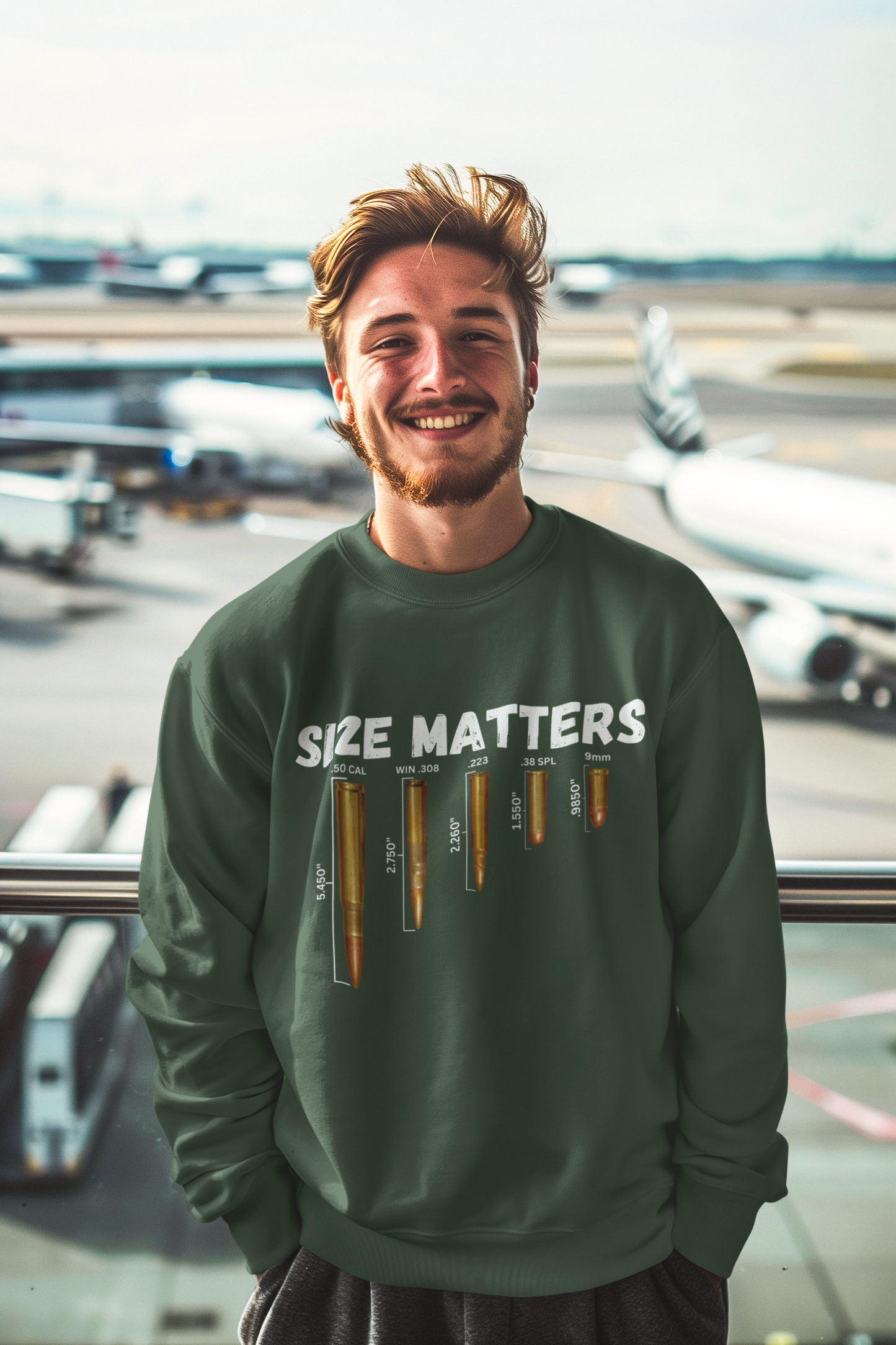 SIZE MATTERS Heavy Weight Patriotic Sweatshirt (S-5XL):  Men's Gildan 18000 - FREE SHIPPING