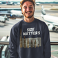 SIZE MATTERS Heavy Weight Patriotic Sweatshirt (S-5XL):  Men's Gildan 18000 - FREE SHIPPING