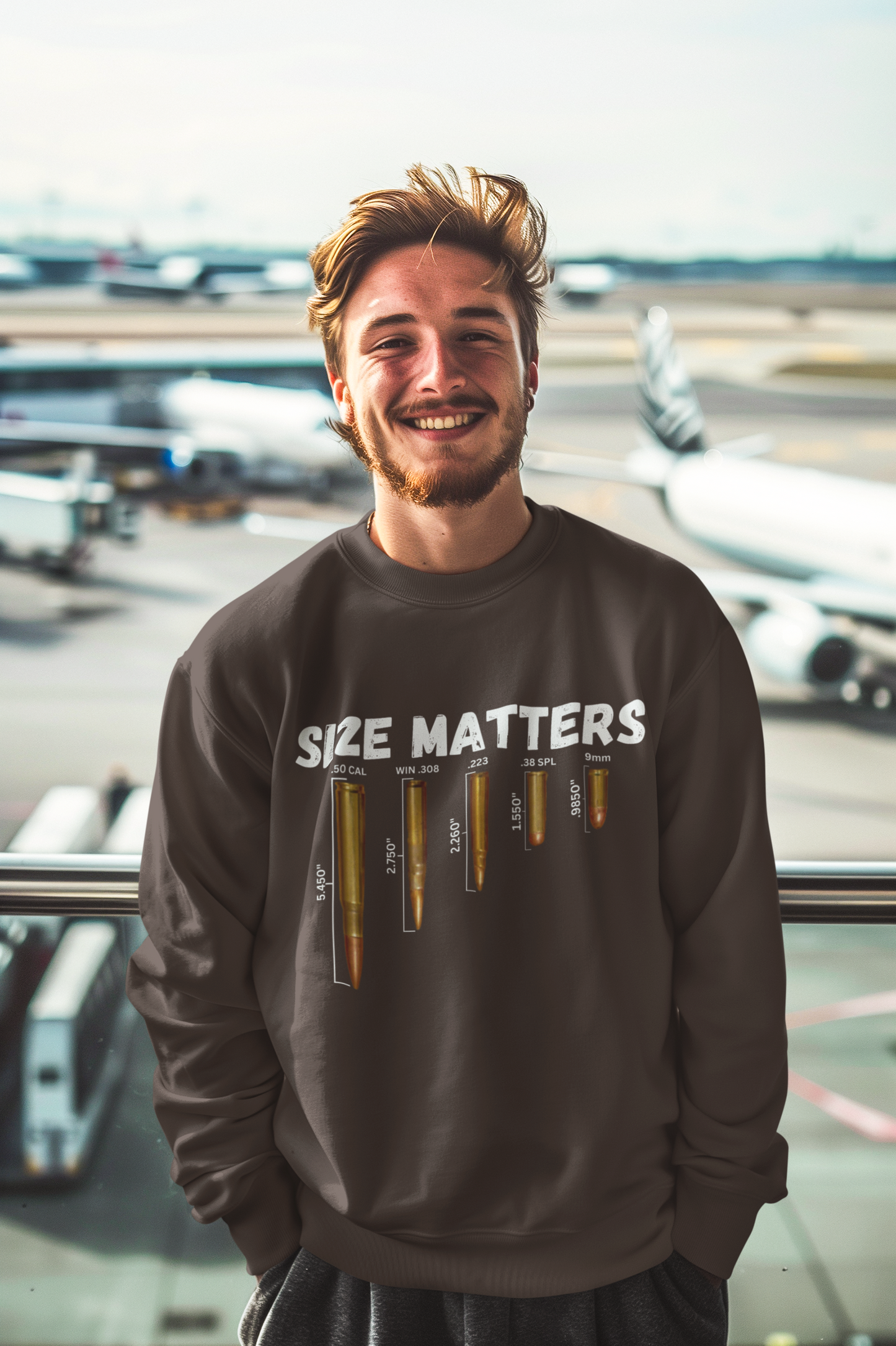 SIZE MATTERS Heavy Weight Patriotic Sweatshirt (S-5XL):  Men's Gildan 18000 - FREE SHIPPING