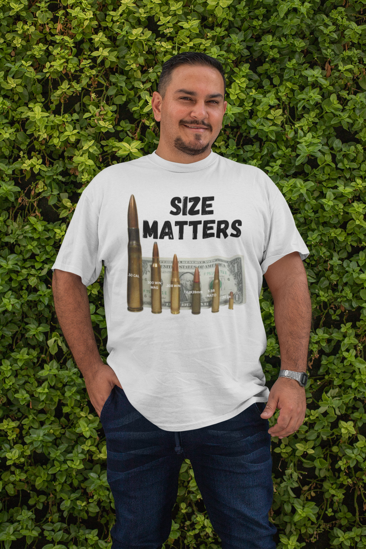 . SIZE MATTERS Plus Size Heavy Weight T-Shirt (S-5XL):  Men's Hanes Beefy-T® - FREE SHIPPING