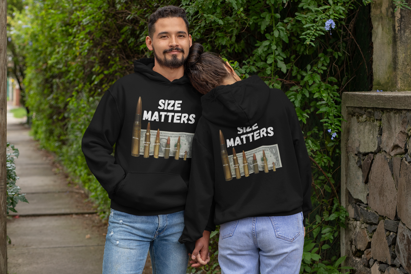 SIZE MATTERS Heavy Weight Patriotic Hoodie (S-5XL):  Men's & Women's Gildan 18500 - FREE SHIPPING