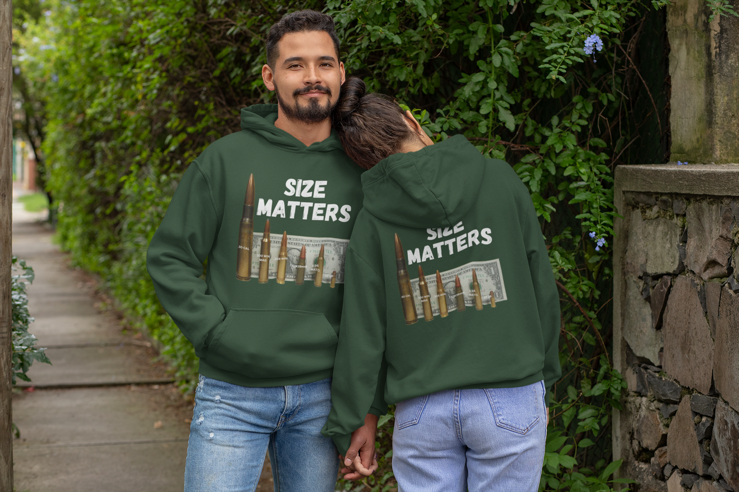 SIZE MATTERS Heavy Weight Patriotic Hoodie (S-5XL):  Men's & Women's Gildan 18500 - FREE SHIPPING