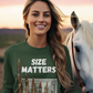 SIZE MATTERS Heavy Weight Patriotic Military Long Sleeve T-Shirt (S-2XL):  Women's Gildan 2400 - FREE SHIPPING