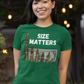 SIZE MATTERS Fitted Patriotic T-Shirt (S-2XL):  Women's Bella+Canvas 6004 - FREE SHIPPING