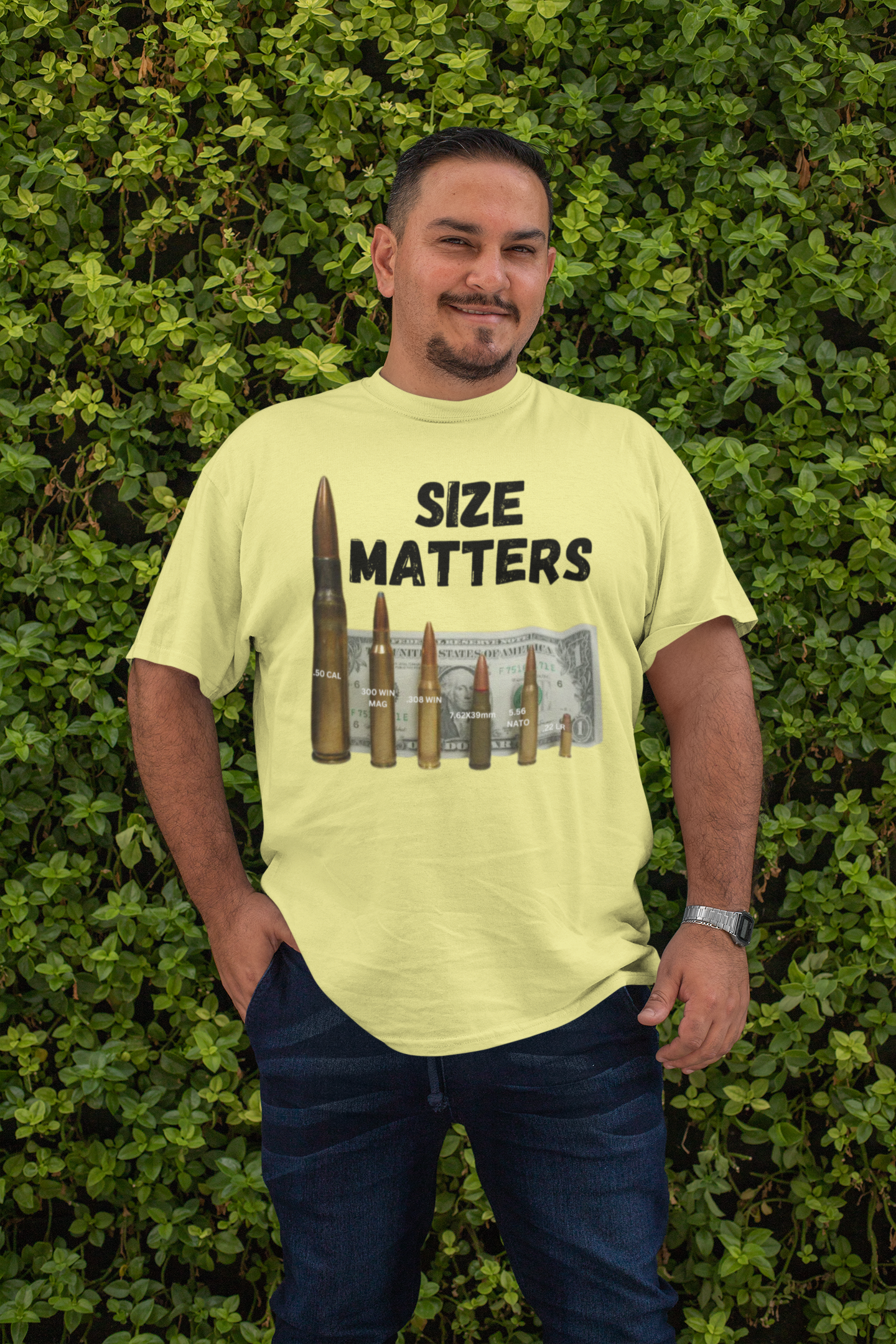 . SIZE MATTERS Plus Size Heavy Weight T-Shirt (S-5XL):  Men's Hanes Beefy-T® - FREE SHIPPING