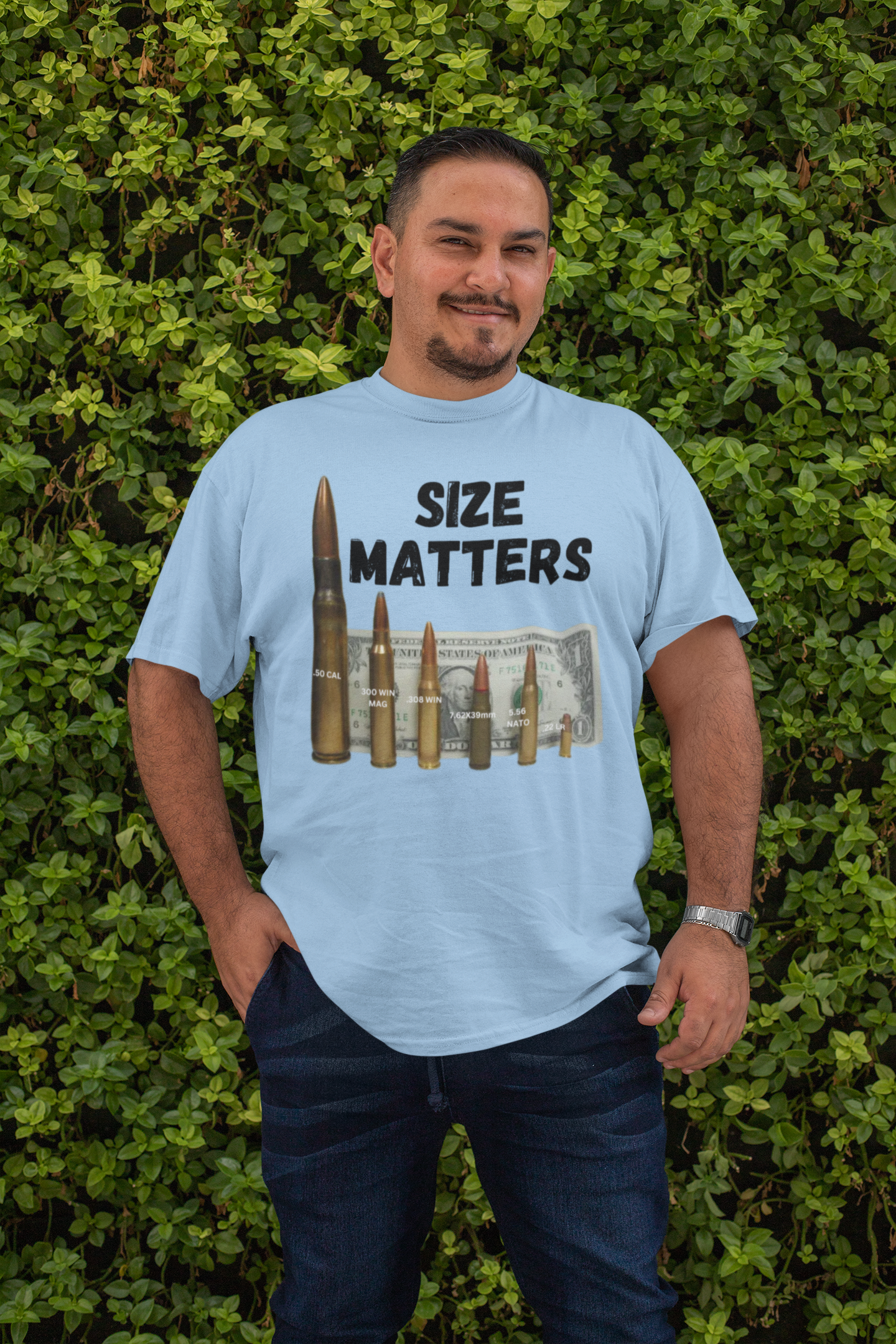 . SIZE MATTERS Plus Size Heavy Weight T-Shirt (S-5XL):  Men's Hanes Beefy-T® - FREE SHIPPING