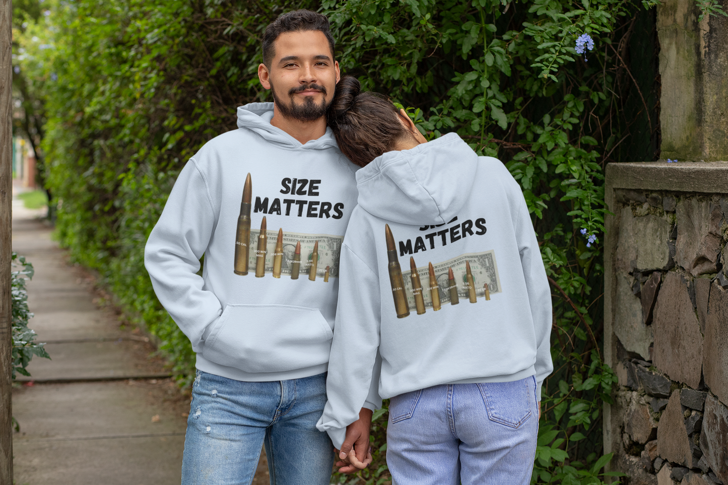 SIZE MATTERS Heavy Weight Patriotic Hoodie (S-5XL):  Men's & Women's Gildan 18500 - FREE SHIPPING