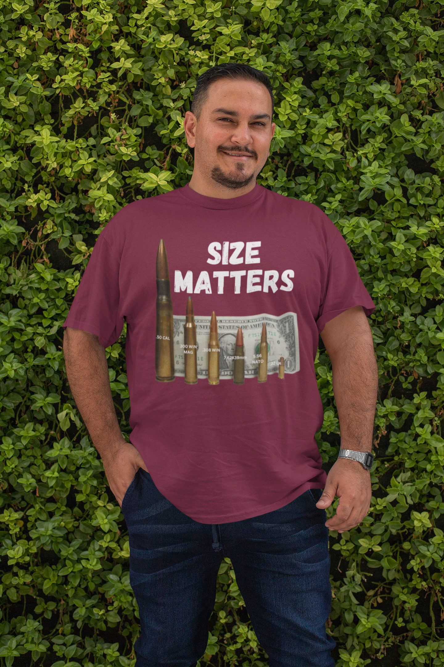 . SIZE MATTERS Plus Size Heavy Weight T-Shirt (S-5XL):  Men's Hanes Beefy-T® - FREE SHIPPING