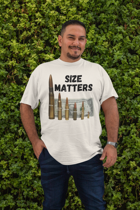 . SIZE MATTERS Plus Size Heavy Weight T-Shirt (S-5XL):  Men's Hanes Beefy-T® - FREE SHIPPING