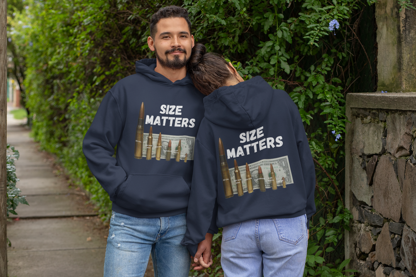 SIZE MATTERS Heavy Weight Patriotic Hoodie (S-5XL):  Men's & Women's Gildan 18500 - FREE SHIPPING