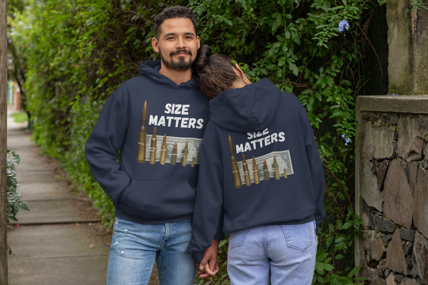 SIZE MATTERS Heavy Weight Patriotic Hoodie (S-5XL):  Men's & Women's Gildan 18500 - FREE SHIPPING