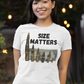 SIZE MATTERS Fitted Patriotic T-Shirt (S-2XL):  Women's Bella+Canvas 6004 - FREE SHIPPING