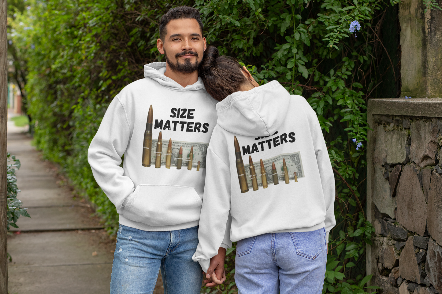 SIZE MATTERS Heavy Weight Patriotic Hoodie (S-5XL):  Men's & Women's Gildan 18500 - FREE SHIPPING