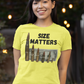 SIZE MATTERS Fitted Patriotic T-Shirt (S-2XL):  Women's Bella+Canvas 6004 - FREE SHIPPING