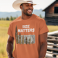 SIZE MATTERS Patriotic T-Shirt (S-5XL):  Men's Medium Weight Gildan 5000 - FREE SHIPPING