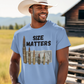 SIZE MATTERS Patriotic T-Shirt (S-5XL):  Men's Medium Weight Gildan 5000 - FREE SHIPPING